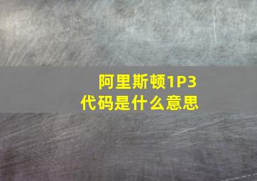 阿里斯顿1P3 代码是什么意思